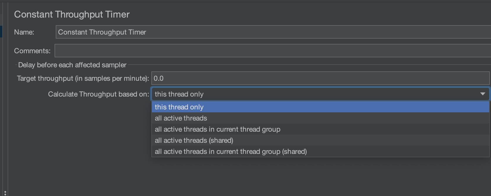 Constant throughput timer